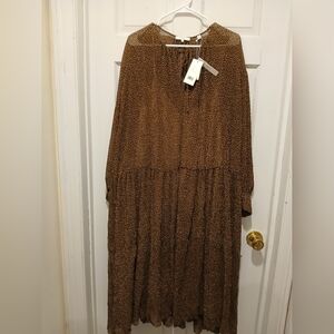 Vince Brown and White Polka Dot Skirt